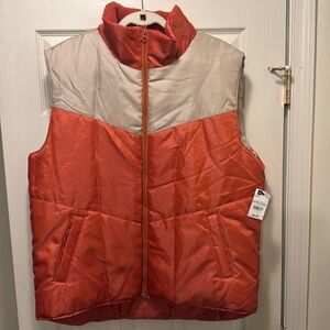 Arizona Jeans Men’s Vest Puffer Vintage 2 Tone Tan Orange XL